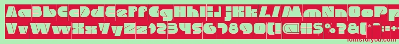 MONSTER ROCK Inverse Font – Red Fonts on Green Background