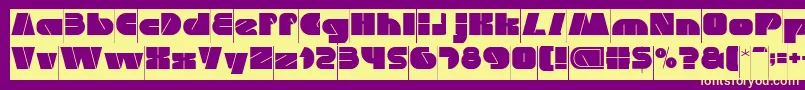 Шрифт MONSTER ROCK Inverse – жёлтые шрифты на фиолетовом фоне
