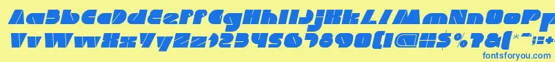 MONSTER ROCK Italic Font – Blue Fonts on Yellow Background