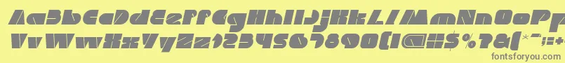 Шрифт MONSTER ROCK Italic – серые шрифты на жёлтом фоне