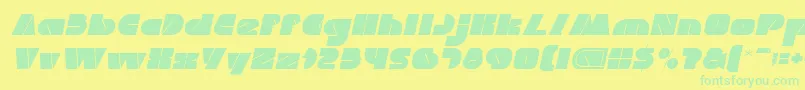 Fonte MONSTER ROCK Italic – fontes verdes em um fundo amarelo