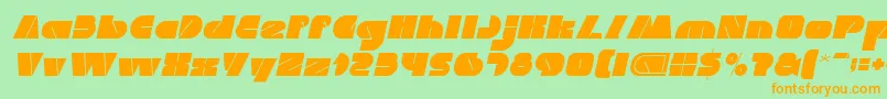 MONSTER ROCK Italic Font – Orange Fonts on Green Background