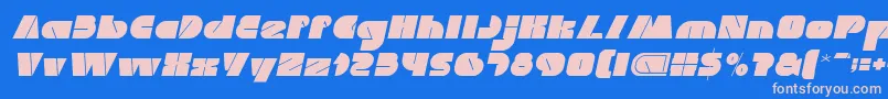 Шрифт MONSTER ROCK Italic – розовые шрифты на синем фоне