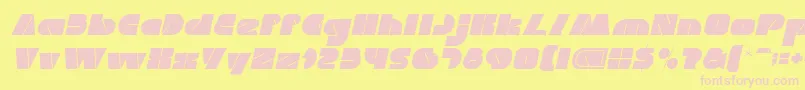 fuente MONSTER ROCK Italic – Fuentes Rosadas Sobre Fondo Amarillo