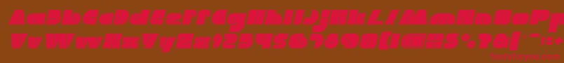 Czcionka MONSTER ROCK Italic – czerwone czcionki na brązowym tle