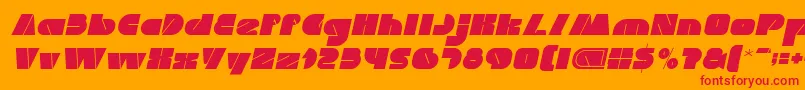 MONSTER ROCK Italic Font – Red Fonts on Orange Background