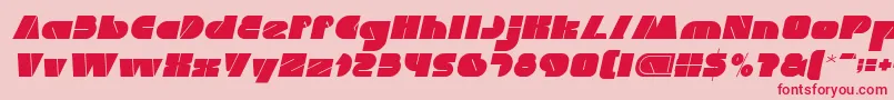 MONSTER ROCK Italic Font – Red Fonts on Pink Background