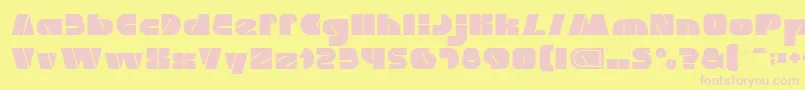 MONSTER ROCK Light Font – Pink Fonts on Yellow Background