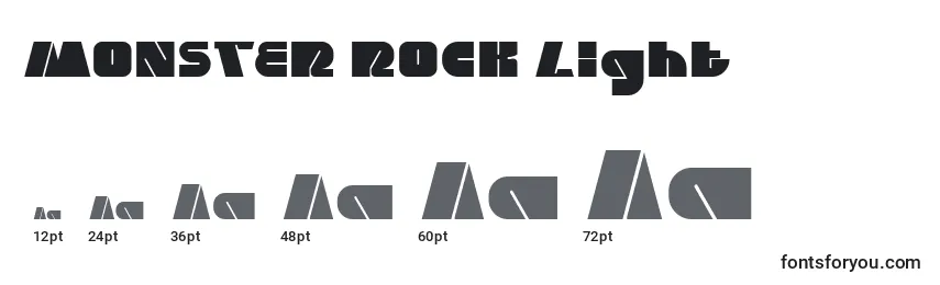 Размеры шрифта MONSTER ROCK Light