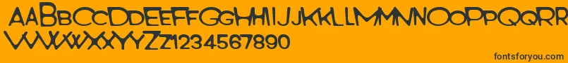 Monster World Font – Black Fonts on Orange Background