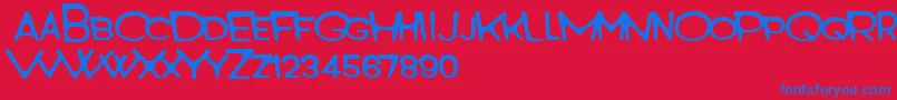 フォントMonster World – 赤い背景に青い文字