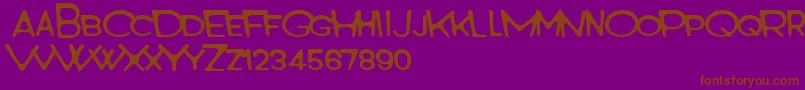 Monster World-fontti – ruskeat fontit violetilla taustalla