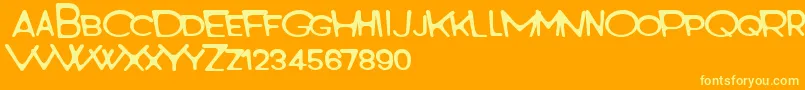 Monster World Font – Yellow Fonts on Orange Background