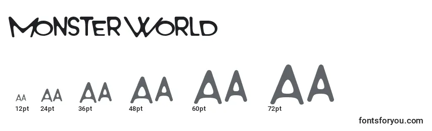 Размеры шрифта Monster World