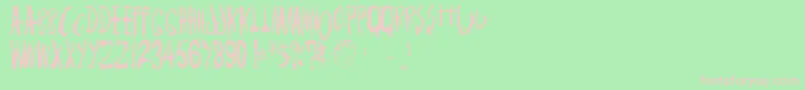 Monsterchild Font – Pink Fonts on Green Background