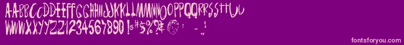 Monsterchild Font – Pink Fonts on Purple Background