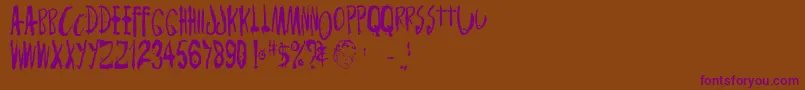Monsterchild Font – Purple Fonts on Brown Background