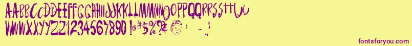 Monsterchild Font – Purple Fonts on Yellow Background