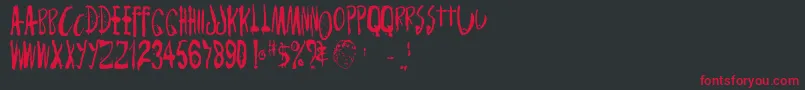 Monsterchild Font – Red Fonts on Black Background