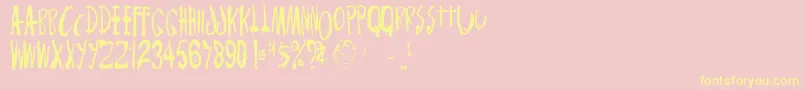 Monsterchild Font – Yellow Fonts on Pink Background