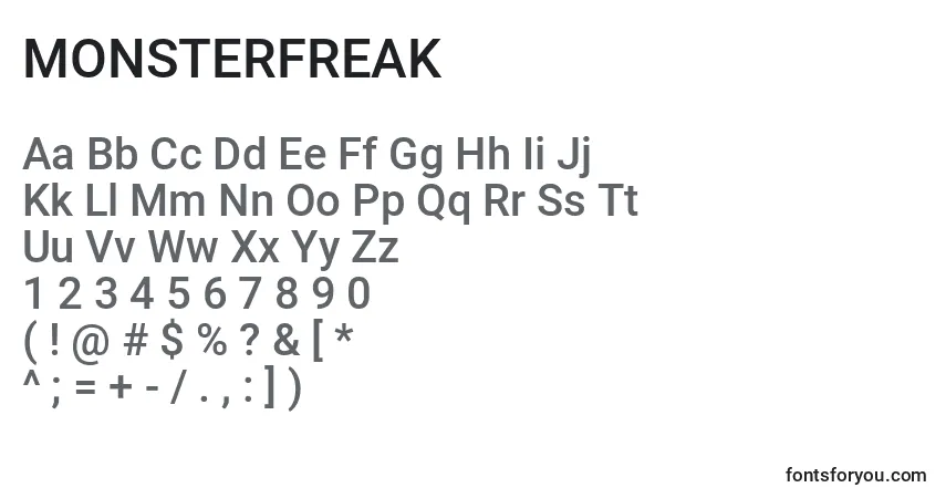 Шрифт MONSTERFREAK (134806) – алфавит, цифры, специальные символы