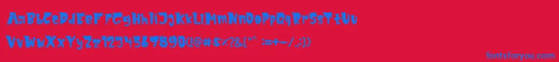 MonsTerio Font – Blue Fonts on Red Background