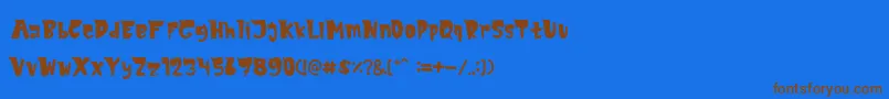Fonte MonsTerio – fontes marrons em um fundo azul