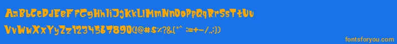 Police MonsTerio – polices orange sur fond bleu