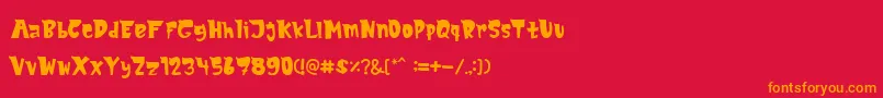 MonsTerio Font – Orange Fonts on Red Background