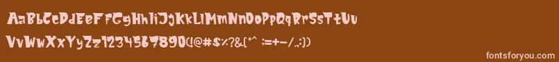 フォントMonsTerio – 茶色の背景にピンクのフォント
