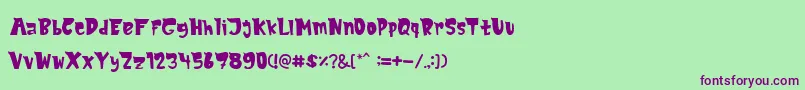 Police MonsTerio – polices violettes sur fond vert