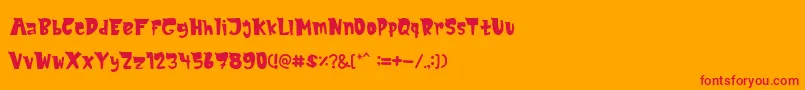 フォントMonsTerio – オレンジの背景に赤い文字