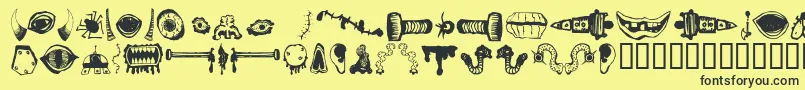 Fonte MonsterMasher – fontes pretas em um fundo amarelo