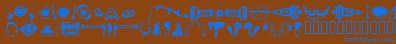 MonsterMasher Font – Blue Fonts on Brown Background