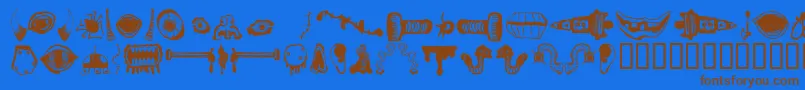 Police MonsterMasher – polices brunes sur fond bleu