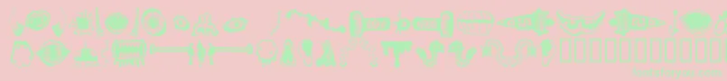 MonsterMasher-Schriftart – Grüne Schriften auf rosa Hintergrund