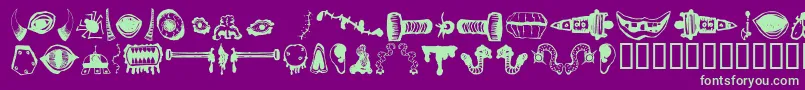 MonsterMasher Font – Green Fonts on Purple Background