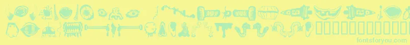 Шрифт MonsterMasher – зелёные шрифты на жёлтом фоне