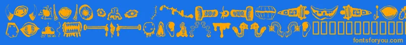 MonsterMasher Font – Orange Fonts on Blue Background