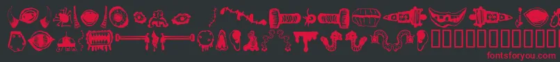 Fonte MonsterMasher – fontes vermelhas em um fundo preto