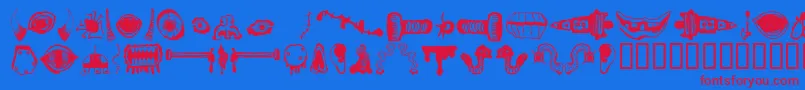MonsterMasher Font – Red Fonts on Blue Background