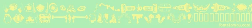 Fonte MonsterMasher – fontes amarelas em um fundo verde