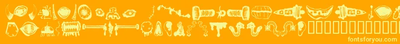 MonsterMasher Font – Yellow Fonts on Orange Background