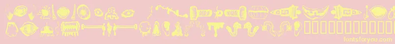 MonsterMasher Font – Yellow Fonts on Pink Background