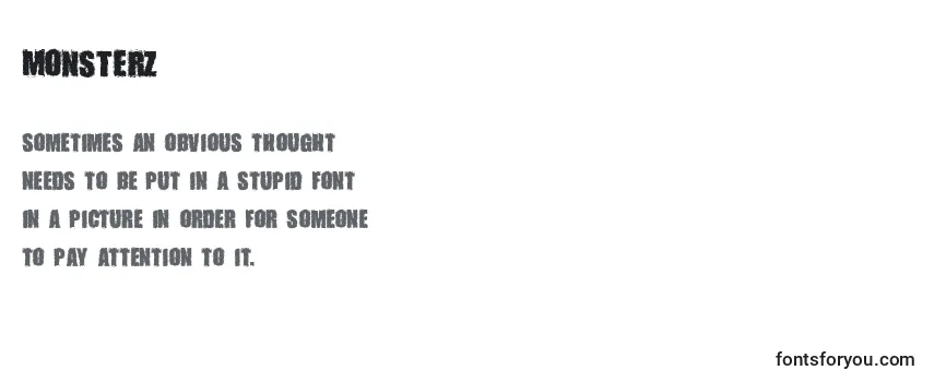 Review of the MONSTERZ (134809) Font