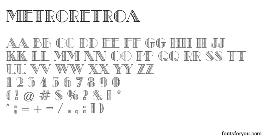 Schriftart MetroRetroA – Alphabet, Zahlen, spezielle Symbole