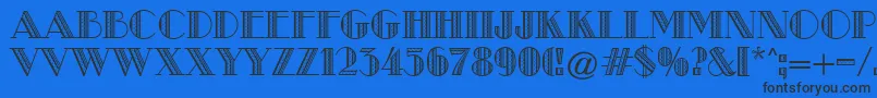 MetroRetroA Font – Black Fonts on Blue Background