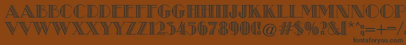 フォントMetroRetroA – 黒い文字が茶色の背景にあります