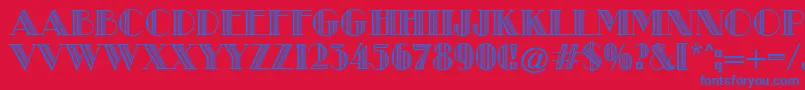 Шрифт MetroRetroA – синие шрифты на красном фоне