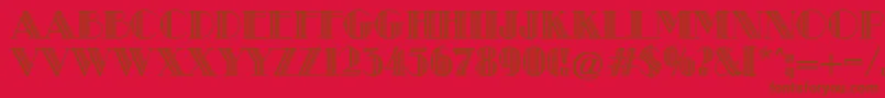 MetroRetroA-Schriftart – Braune Schriften auf rotem Hintergrund